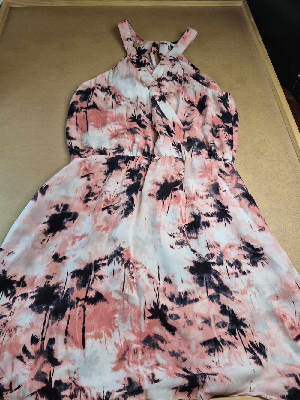 Parker Coral and Black Tie-Dye Maxi Dress